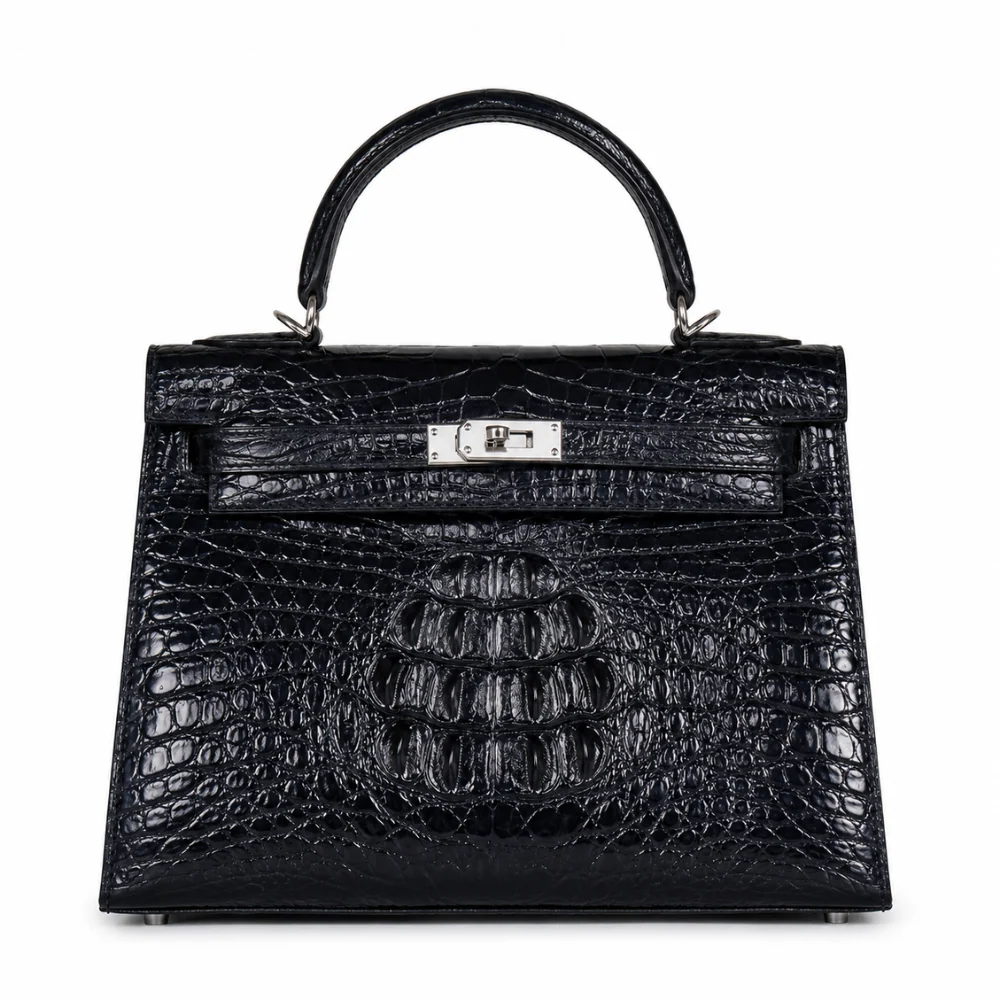Hermès Kelly 25 genuine alligator leather front view