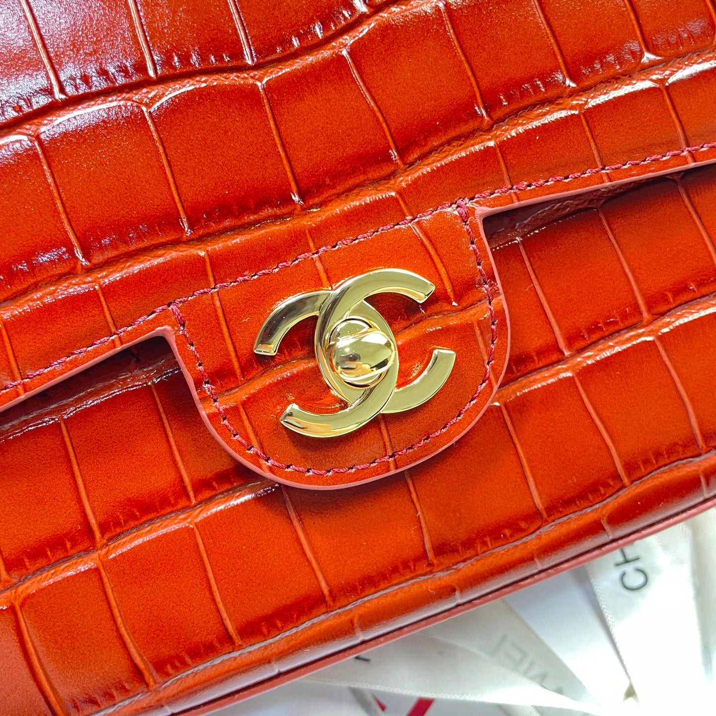 Chanel AS6424 Mini Top Handle Flap Bag in Red