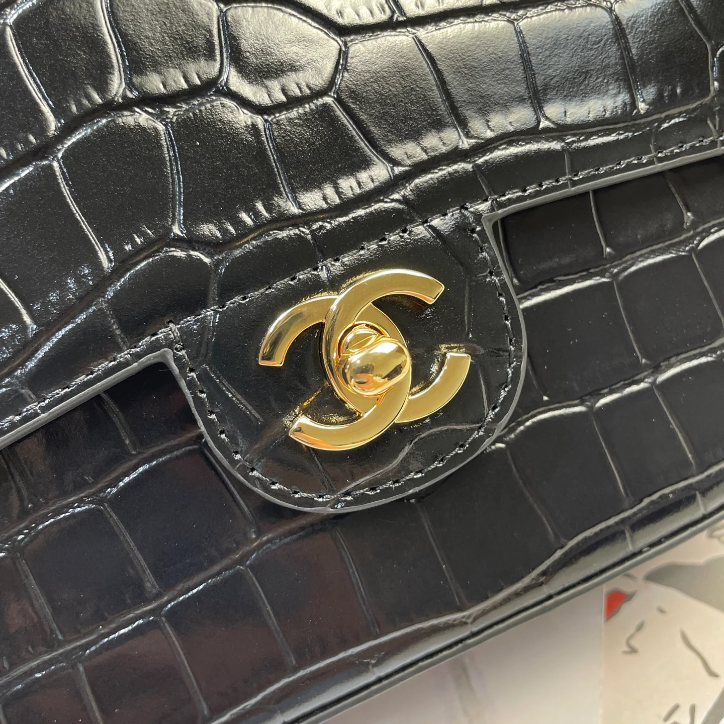 Chanel AS6424 Mini Top Handle Flap Bag in Black