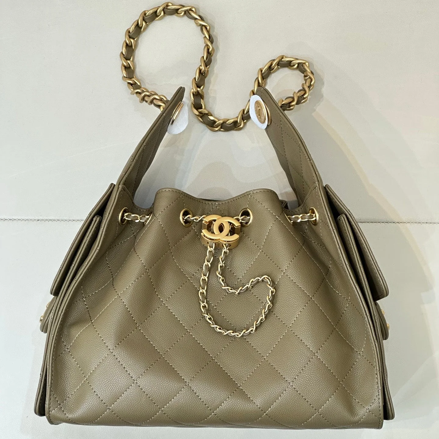 Chanel 25 Small Hobo in Dark Khaki