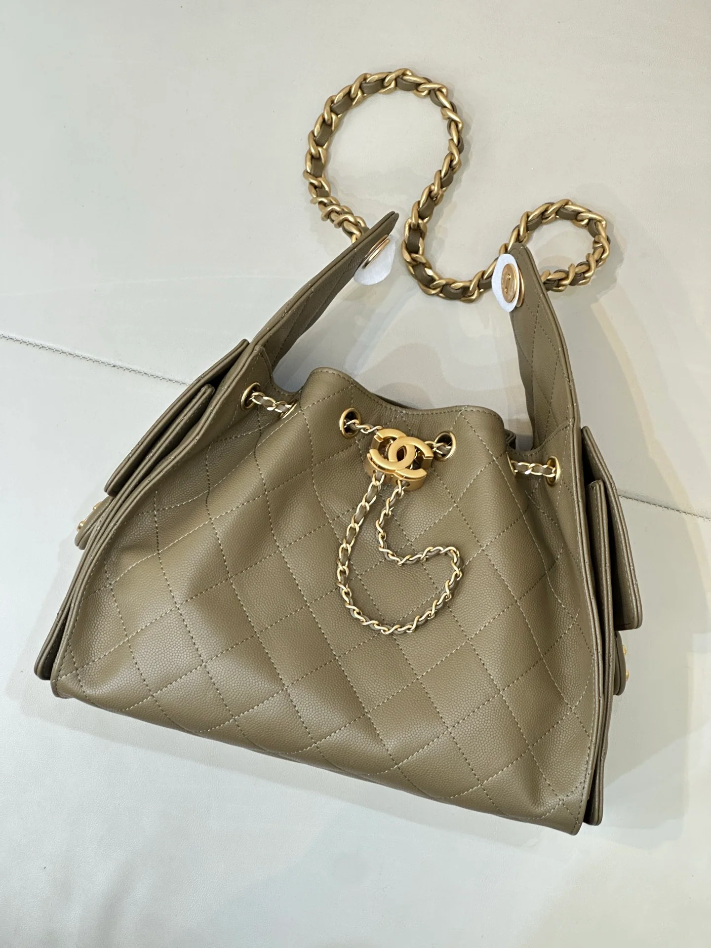 Chanel 25 Small Hobo in Dark Khaki