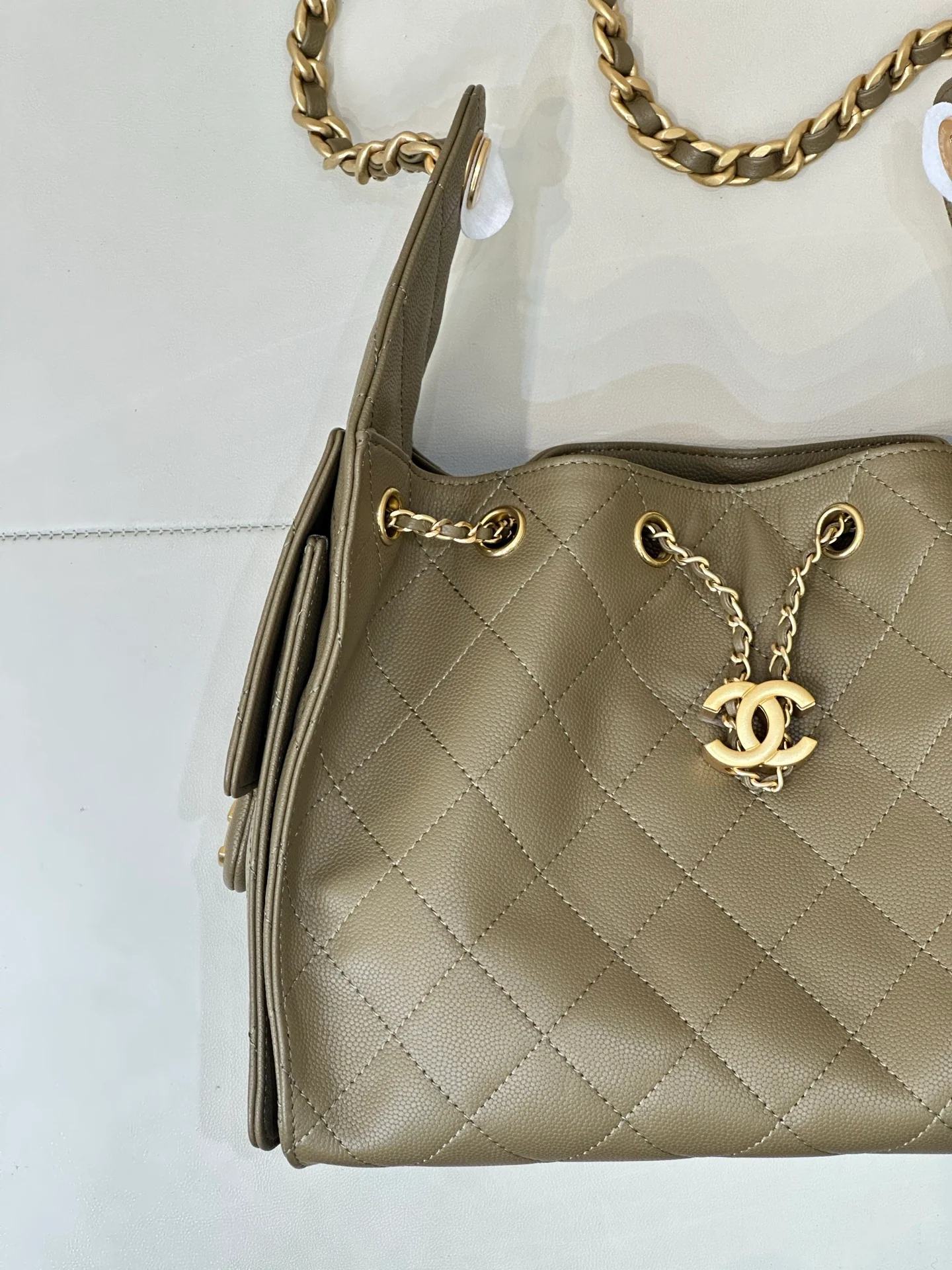 Chanel 25 Small Hobo in Dark Khaki
