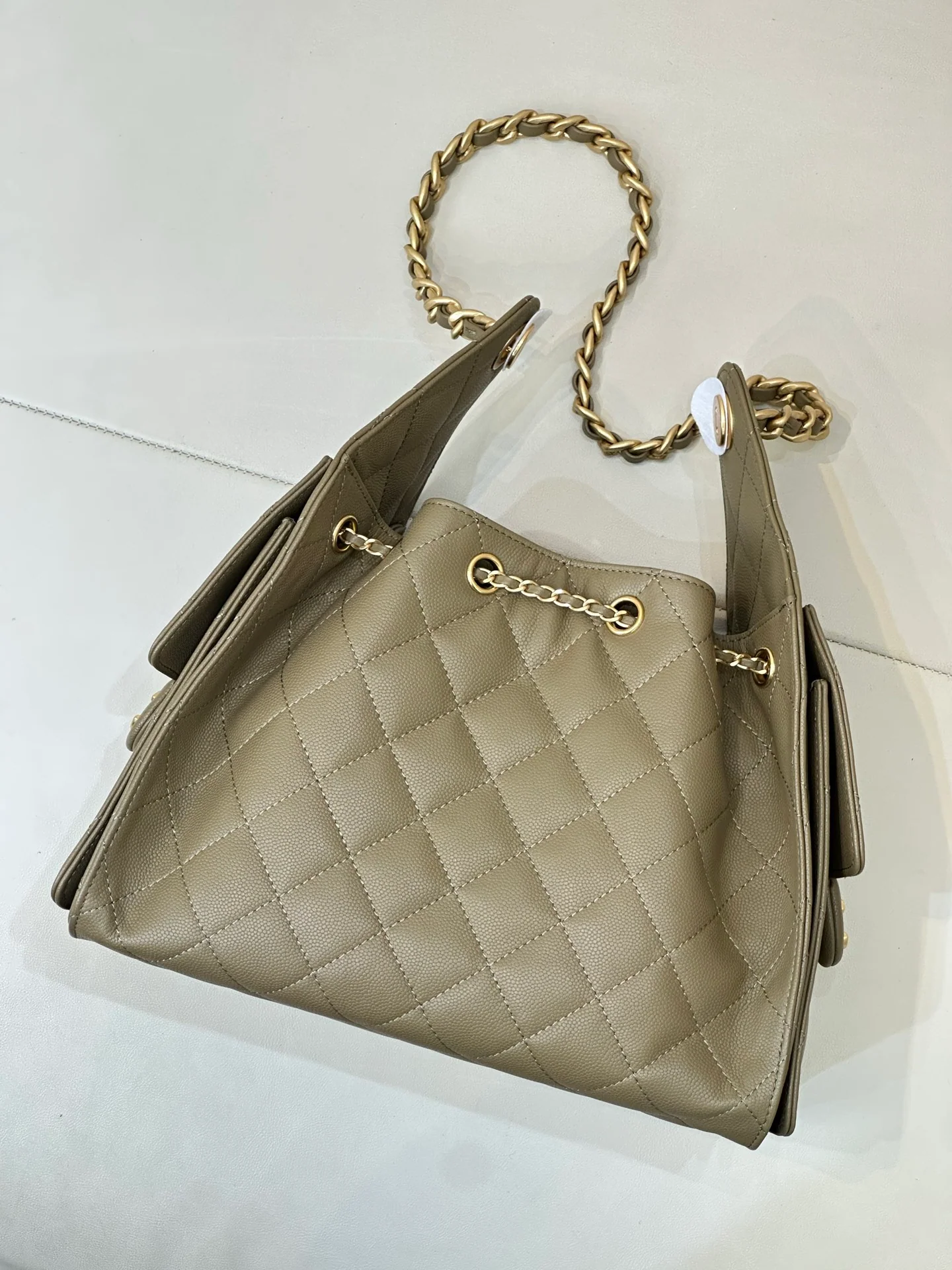 Chanel 25 Small Hobo in Dark Khaki