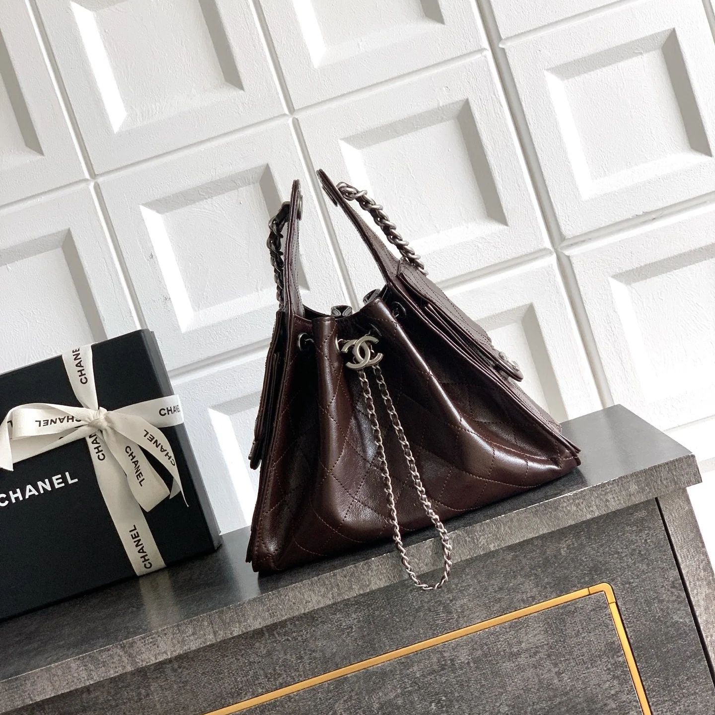 Chanel 25 Small Hobo in Coffee Brown Calfskin