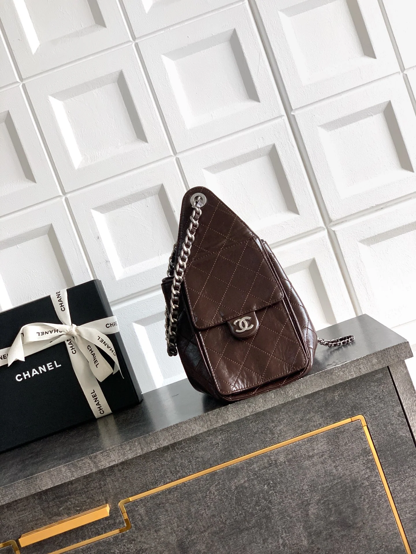 Chanel 25 Small Hobo in Coffee Brown Calfskin