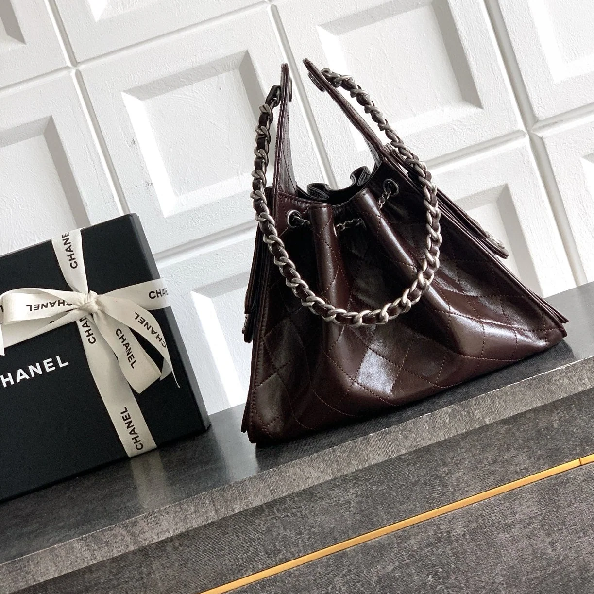 Chanel 25 Small Hobo in Coffee Brown Calfskin