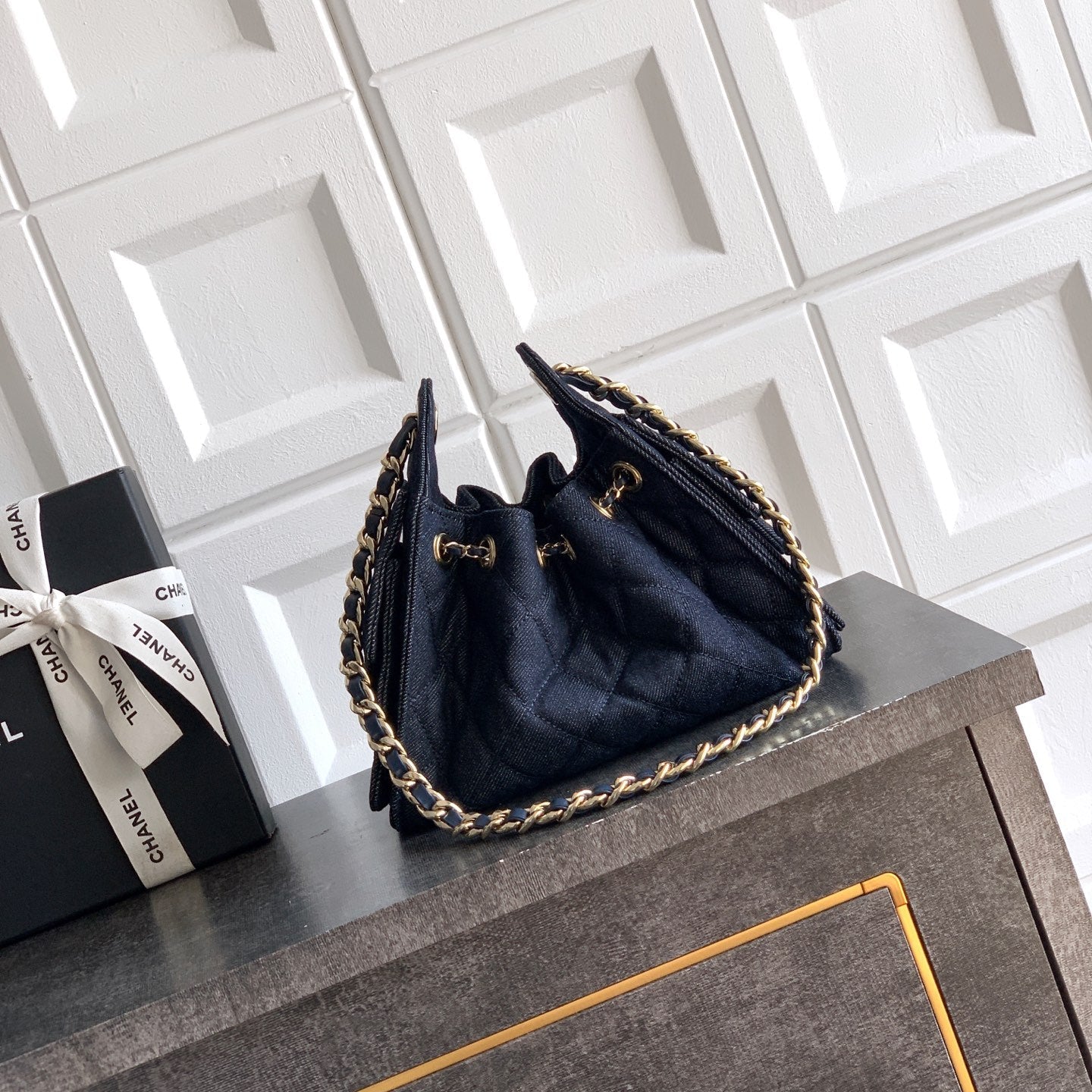 Chanel 25 Small Hobo in Denim with Gold-Tone Metal