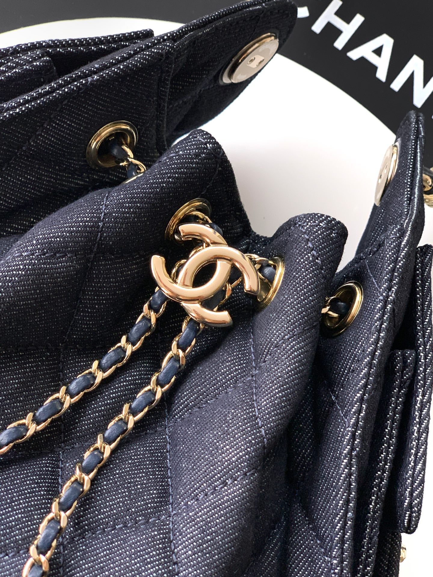 Chanel 25 Small Hobo in Denim with Gold-Tone Metal