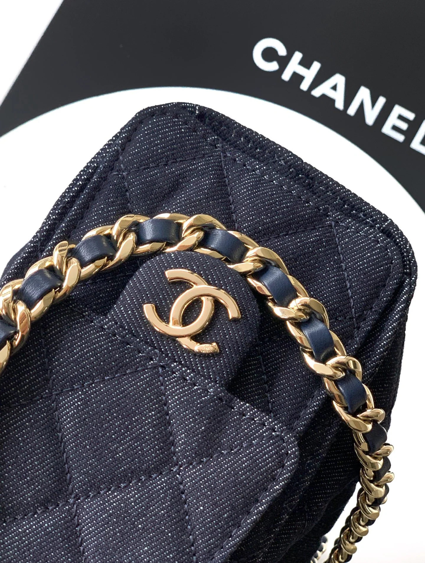 Chanel 25 Small Hobo in Denim with Gold-Tone Metal