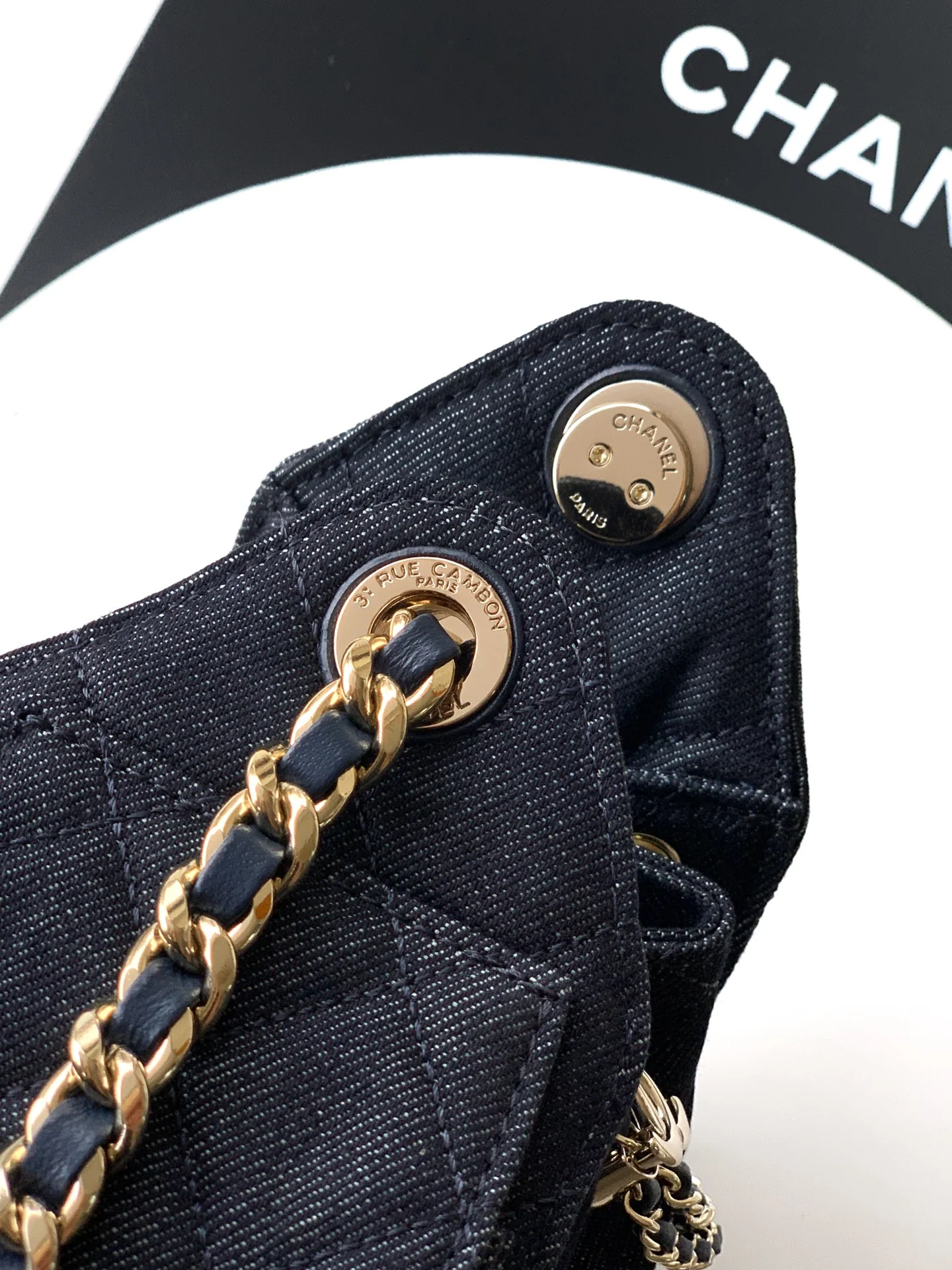 Chanel 25 Small Hobo in Denim with Gold-Tone Metal
