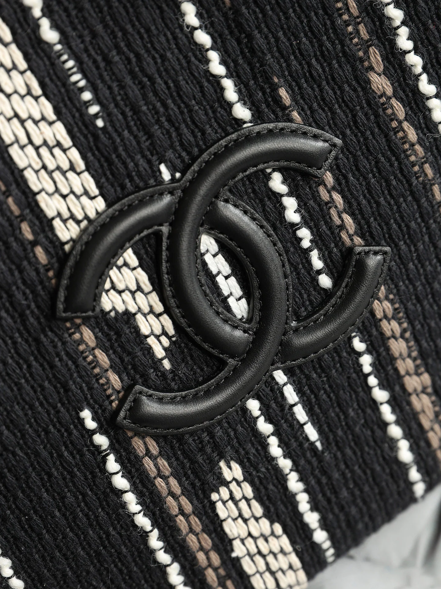 Chanel Mini Shopping Bag – Black, White & Gray | Pre-Owned Authentic