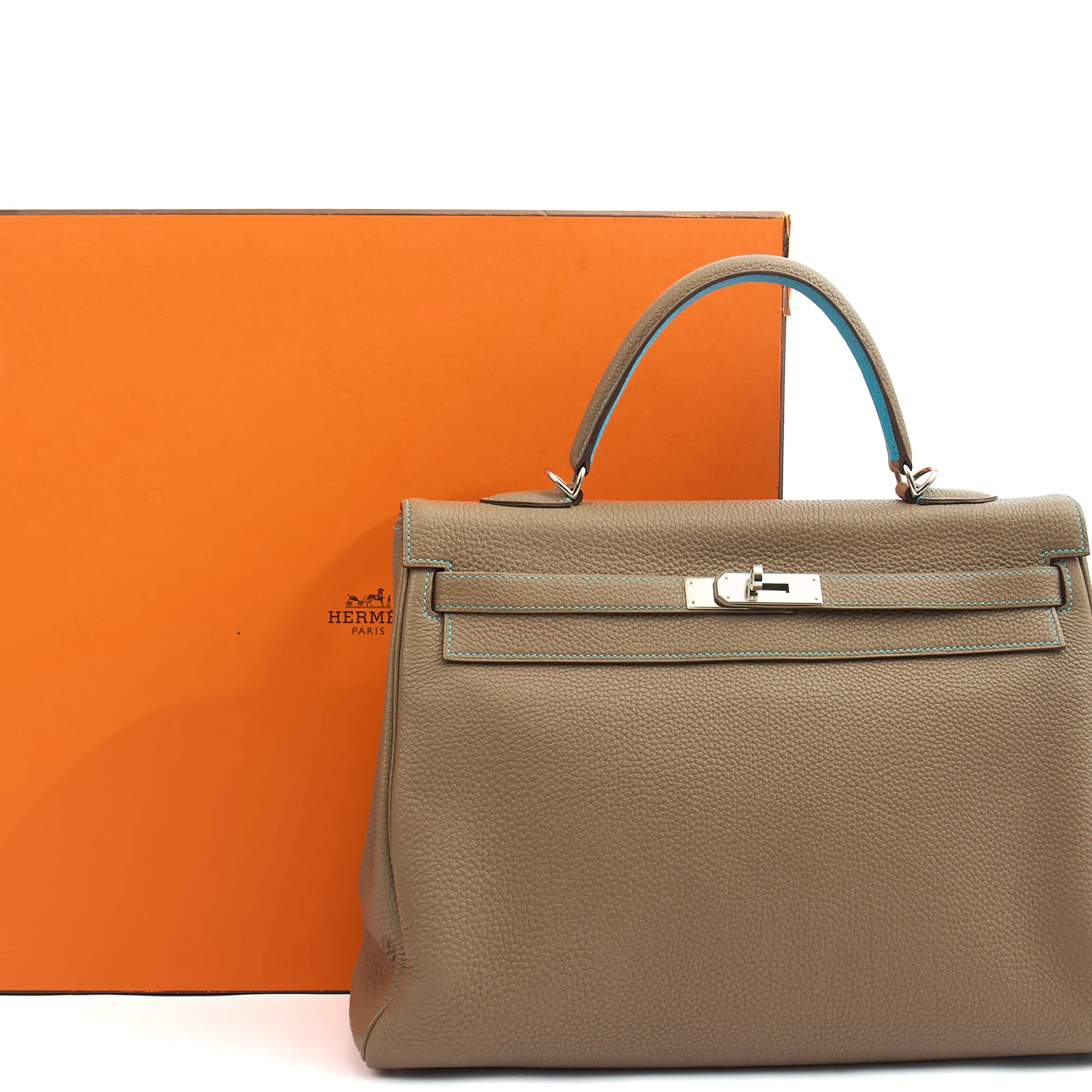 Picture of Hermes Top Handle Kelly 35 in Etain, Togo Leather