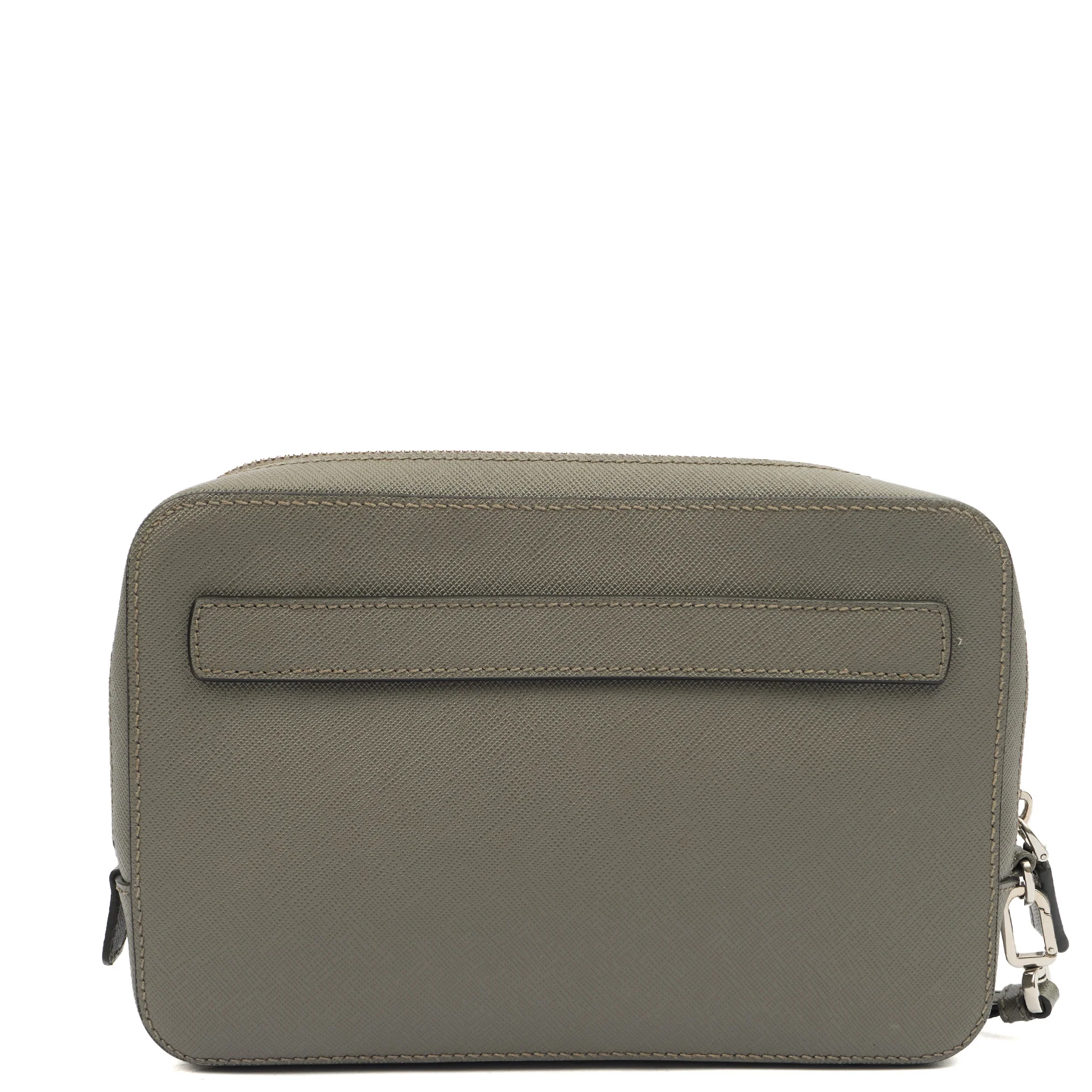 Picture of Prada Clutch Brique - Small in Grey, Calfskin