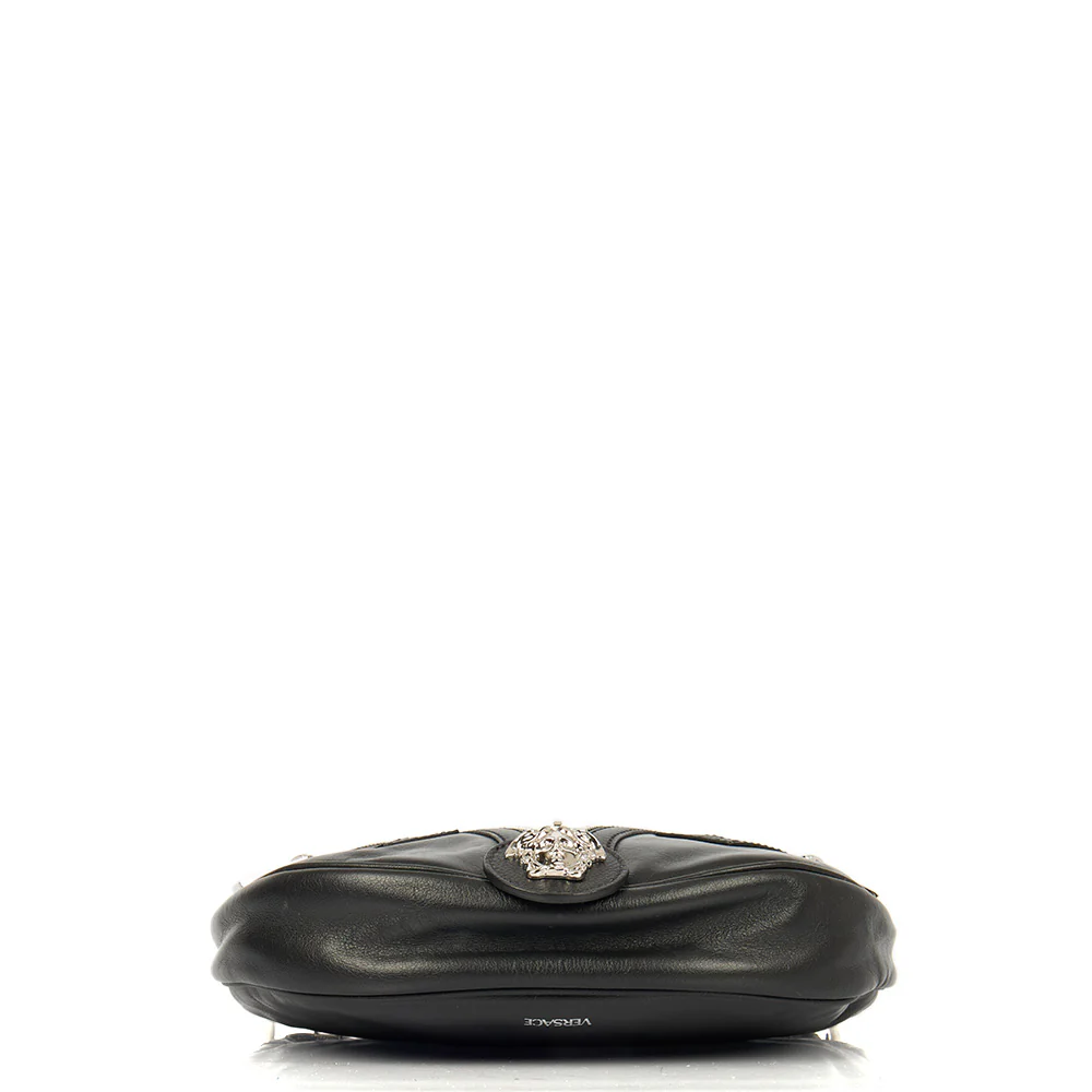 Picture of Versace Shoulder Bag Biker Hobo in Black, Leather