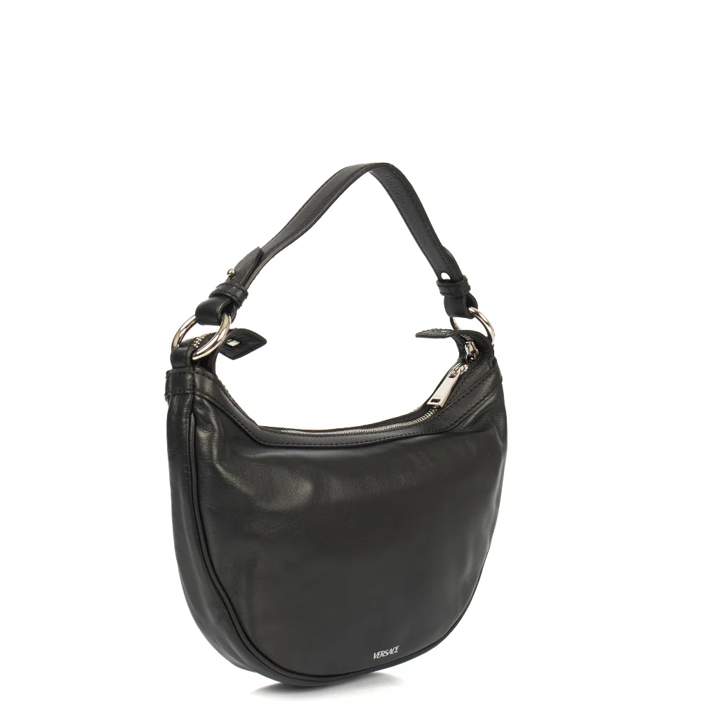 Picture of Versace Shoulder Bag Biker Hobo in Black, Leather