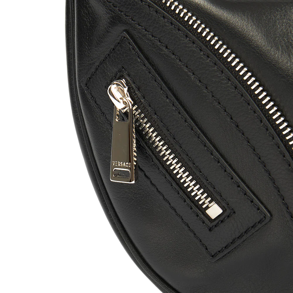 Picture of Versace Shoulder Bag Biker Hobo in Black, Leather