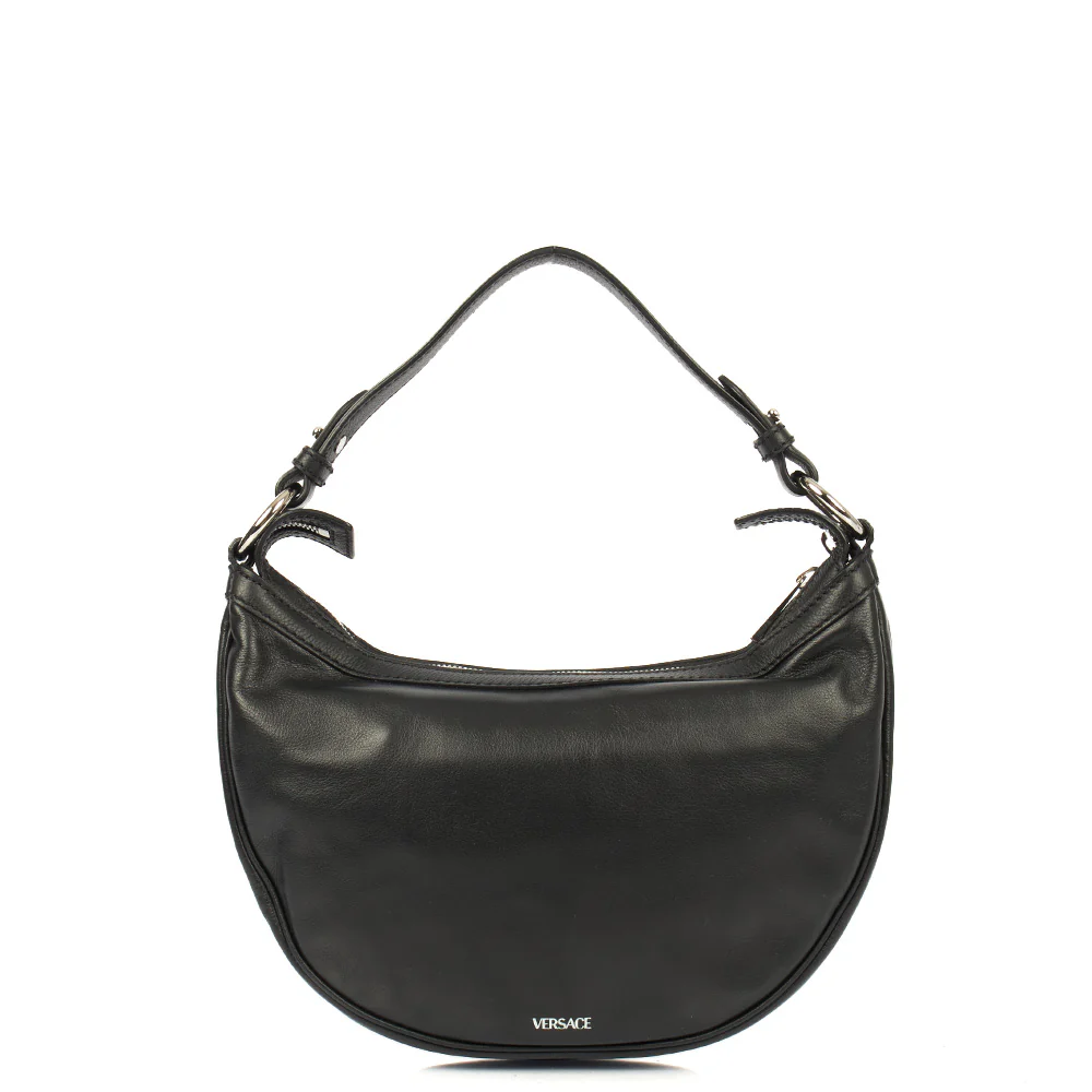 Picture of Versace Shoulder Bag Biker Hobo in Black, Leather