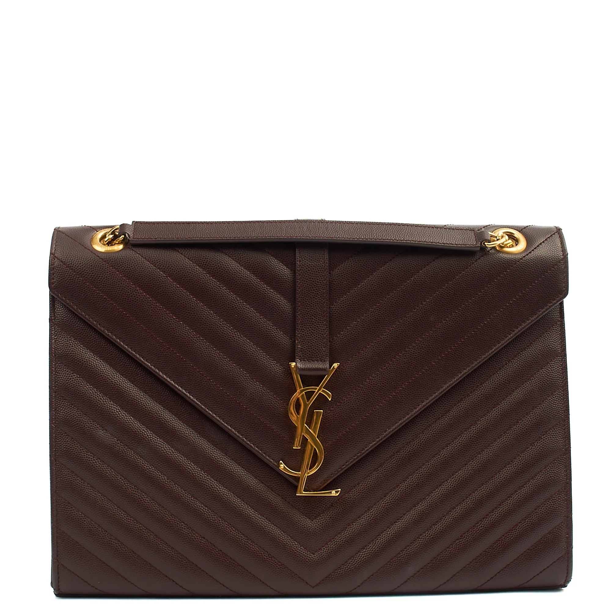 Picture of Saint Laurent Shoulder Bag Envelope - Large in Purple, Leather
