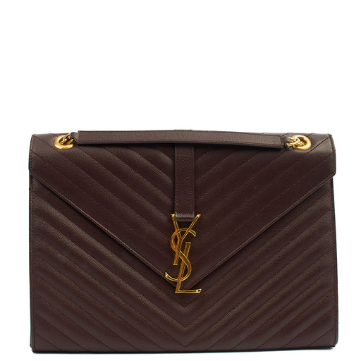 Picture of Saint Laurent Shoulder Bag Envelope - Large in Purple, Leather