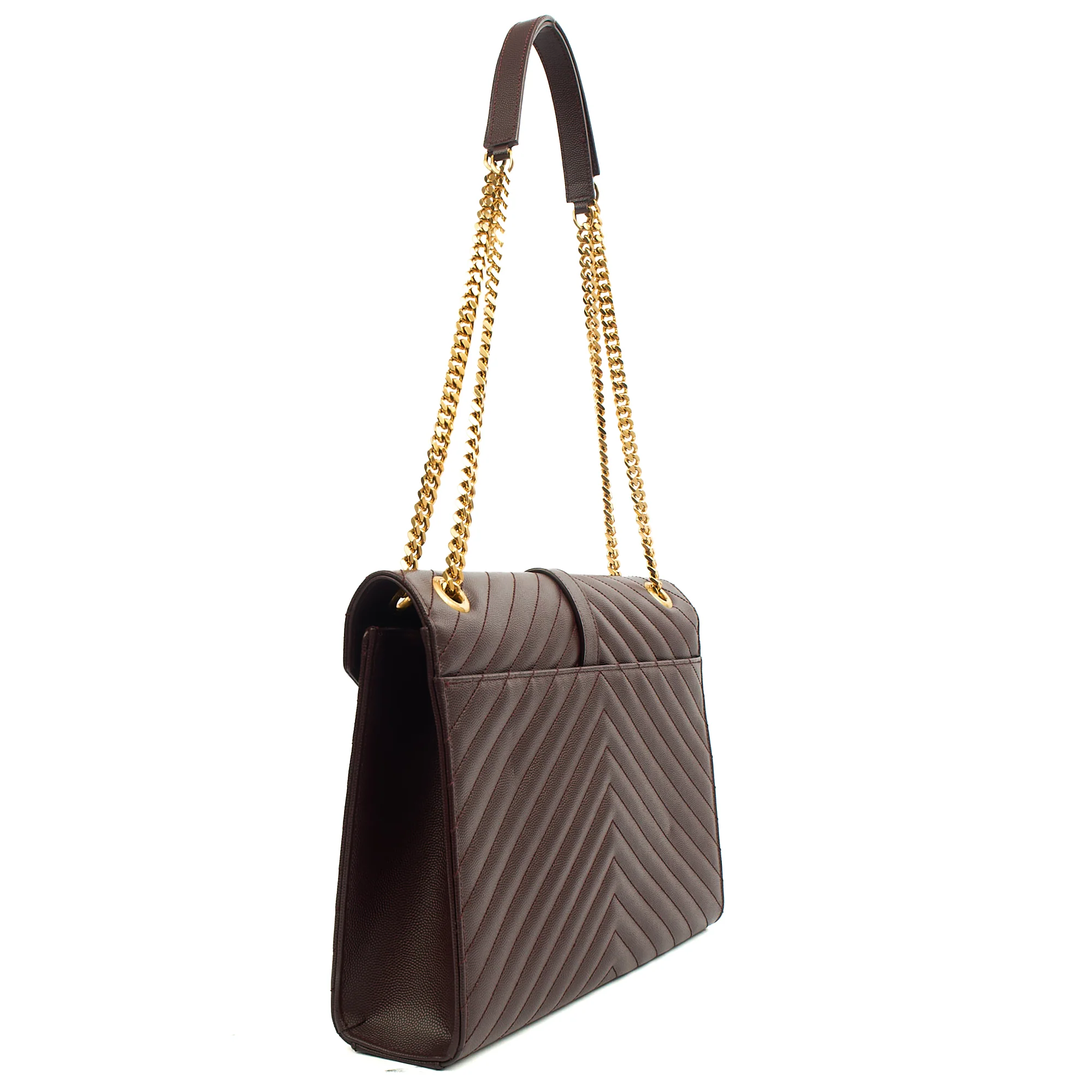 Picture of Saint Laurent Shoulder Bag Envelope - Large in Purple, Leather