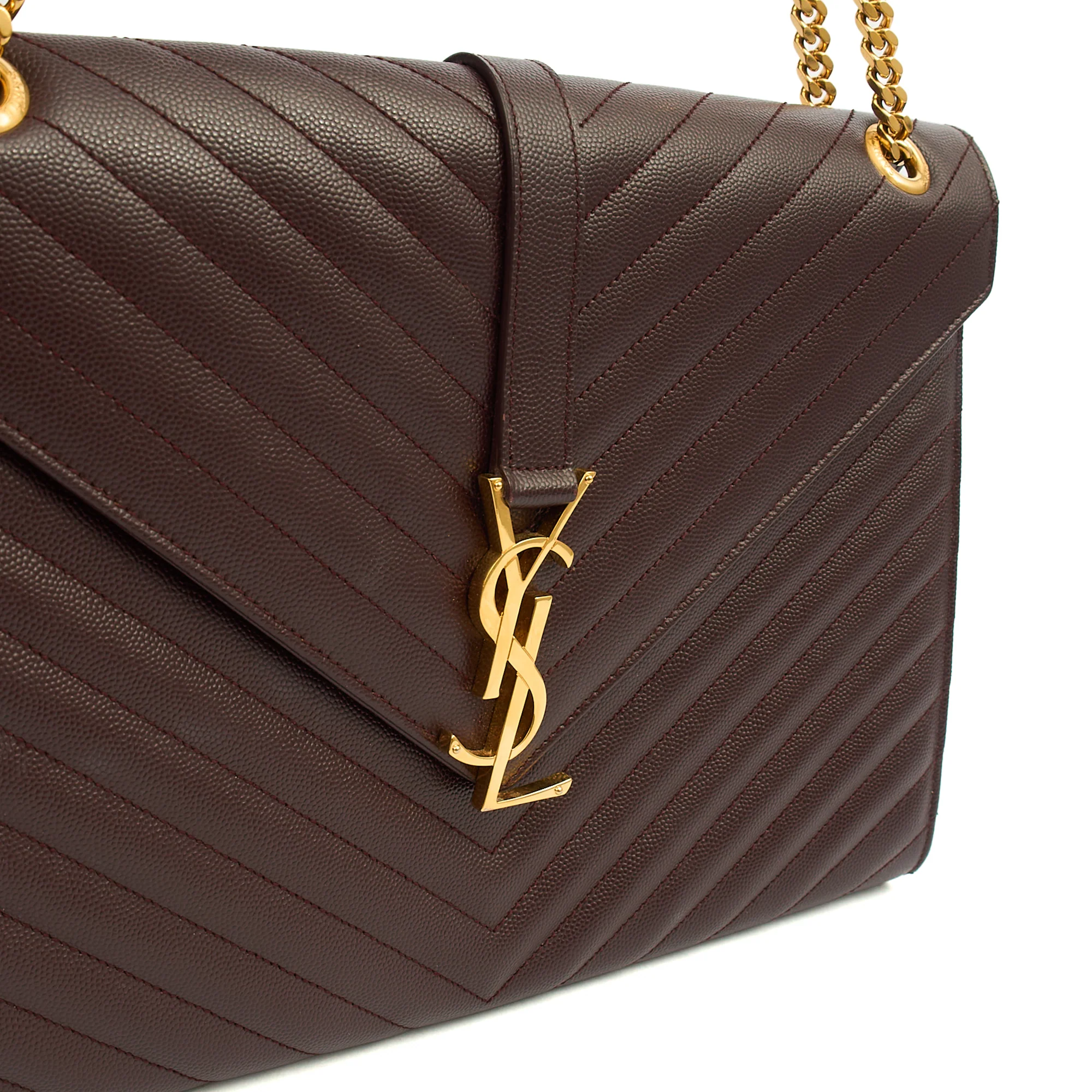 Picture of Saint Laurent Shoulder Bag Envelope - Large in Purple, Leather