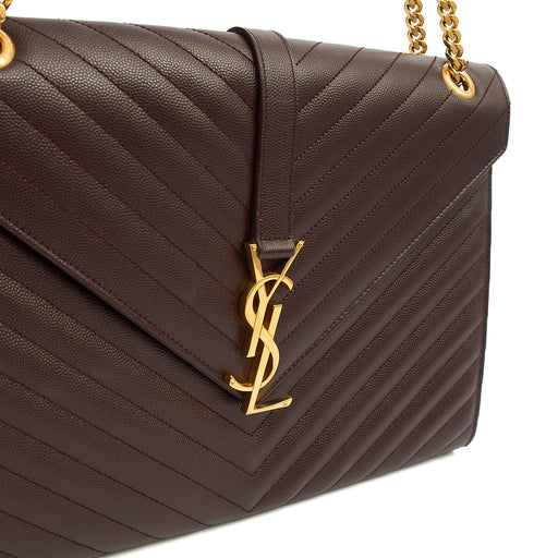 Picture of Saint Laurent Shoulder Bag Envelope - Large in Purple, Leather