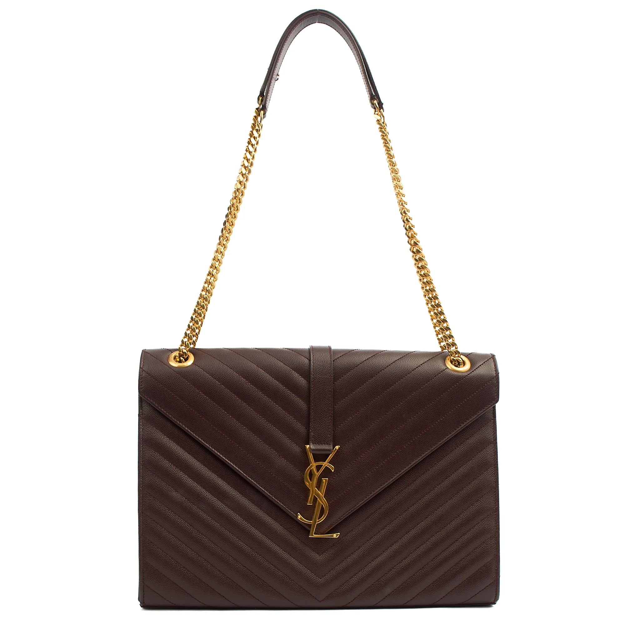 Picture of Saint Laurent Shoulder Bag Envelope - Large in Purple, Leather