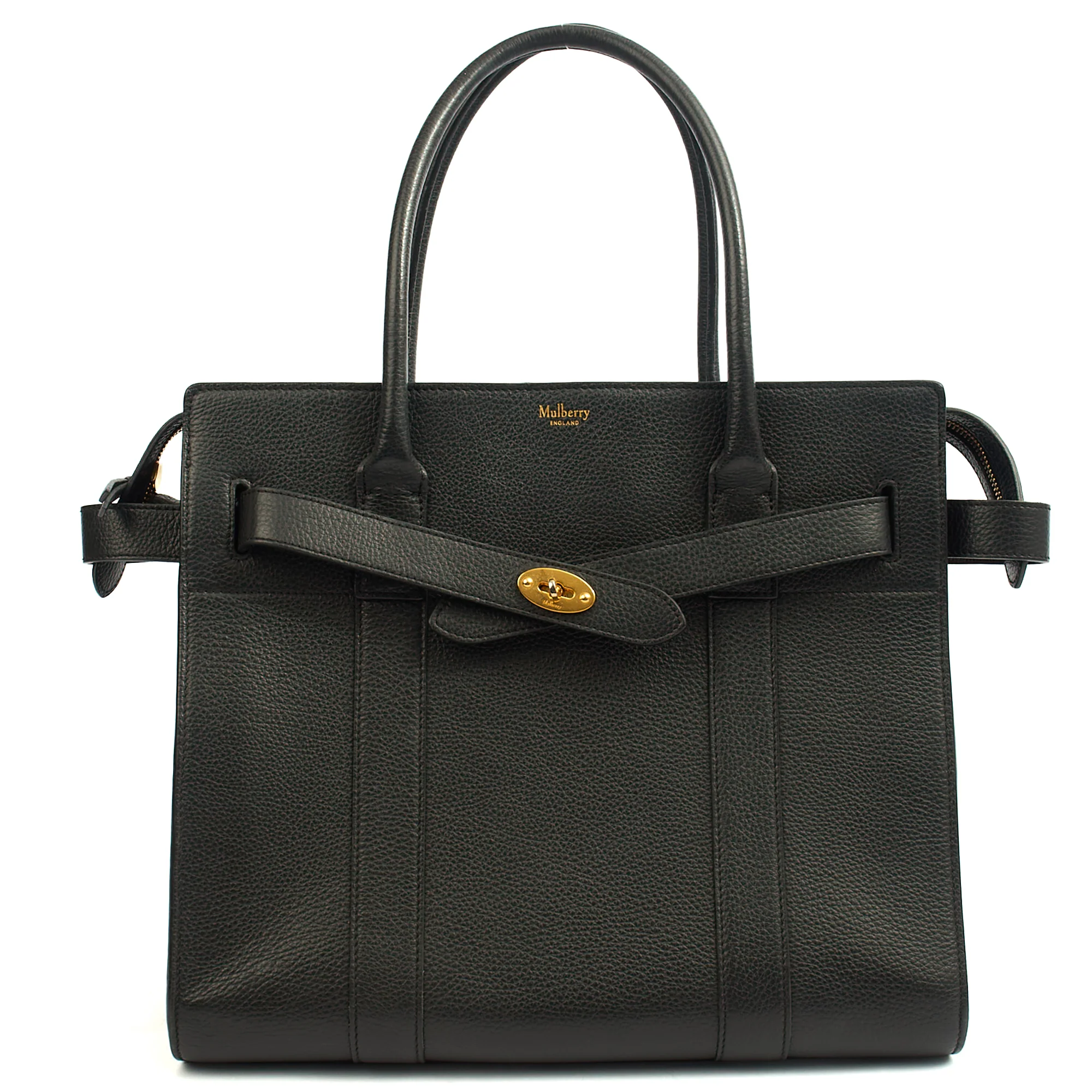 Picture of Mulberry Tote Zipped Bayswater in Black, Calfskin Leather