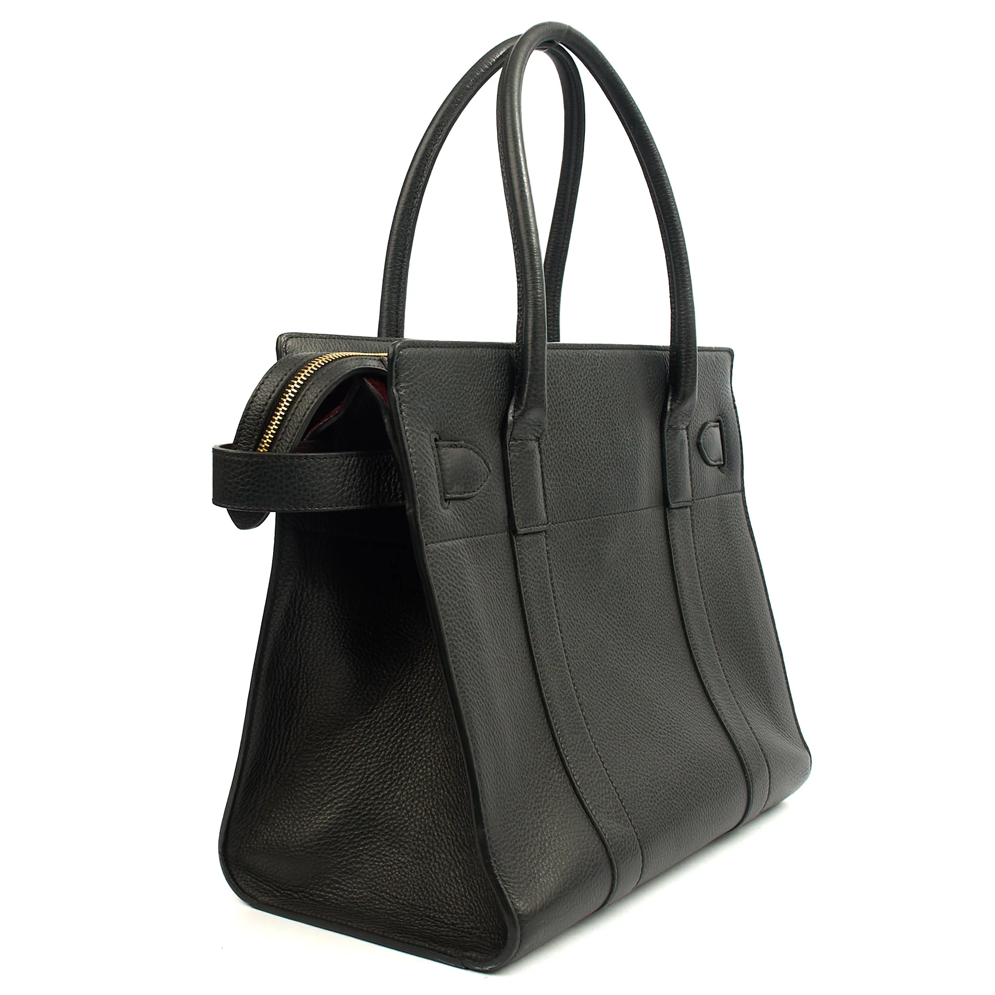 Picture of Mulberry Tote Zipped Bayswater in Black, Calfskin Leather