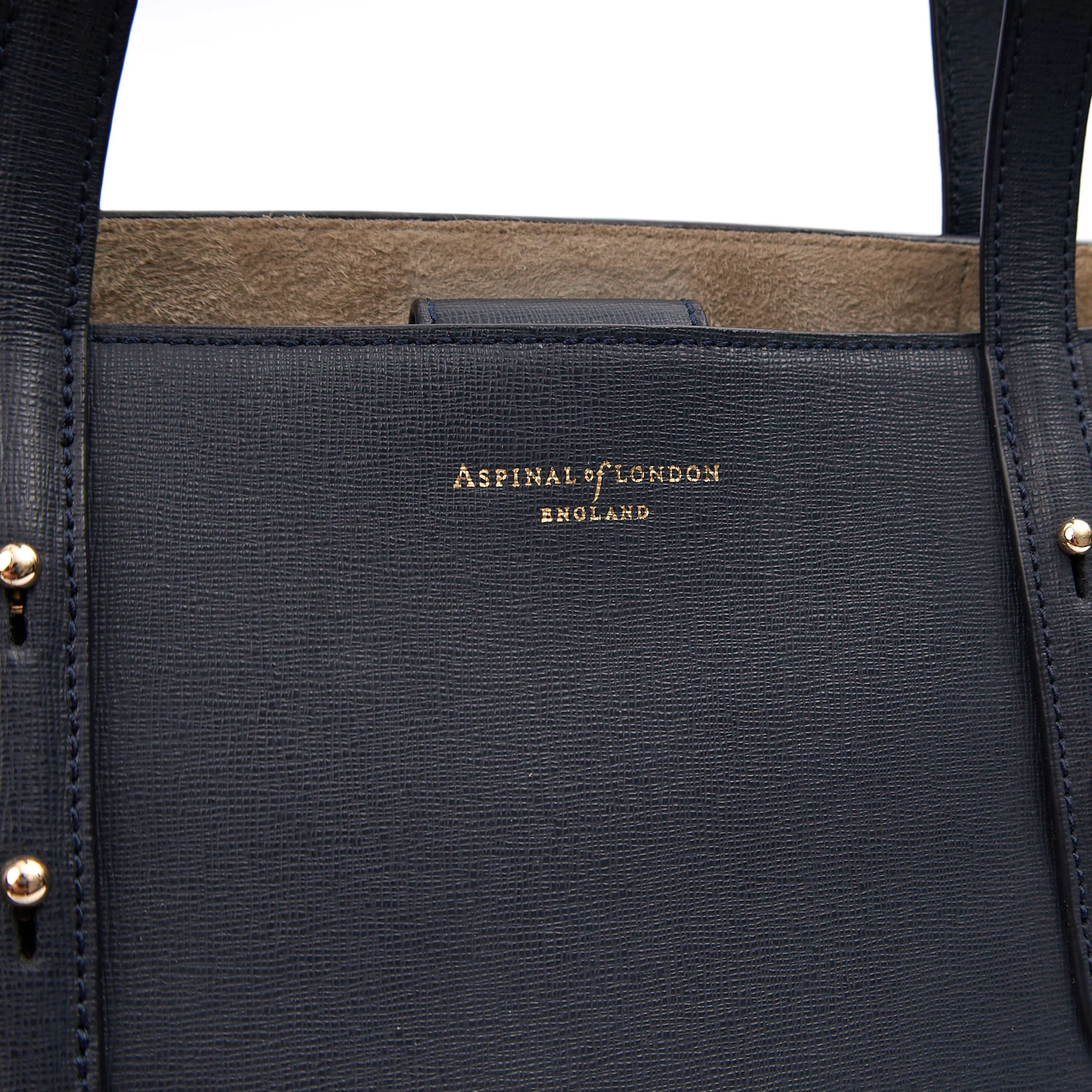 Picture of Aspinal of London Tote Regent Tote in Navy, Leather
