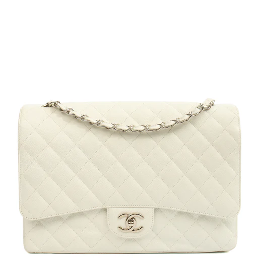 Picture of Chanel Shoulder Bag Classic - Maxi in White, Caviar Leather