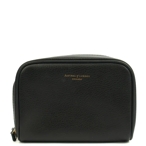 Picture of Aspinal of London Cosmetic Bag Pouch in Black, Leather