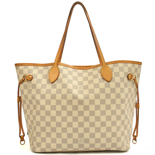 Picture of Louis Vuitton Tote Neverfull MM in Damier Azur, 35nis Leather
