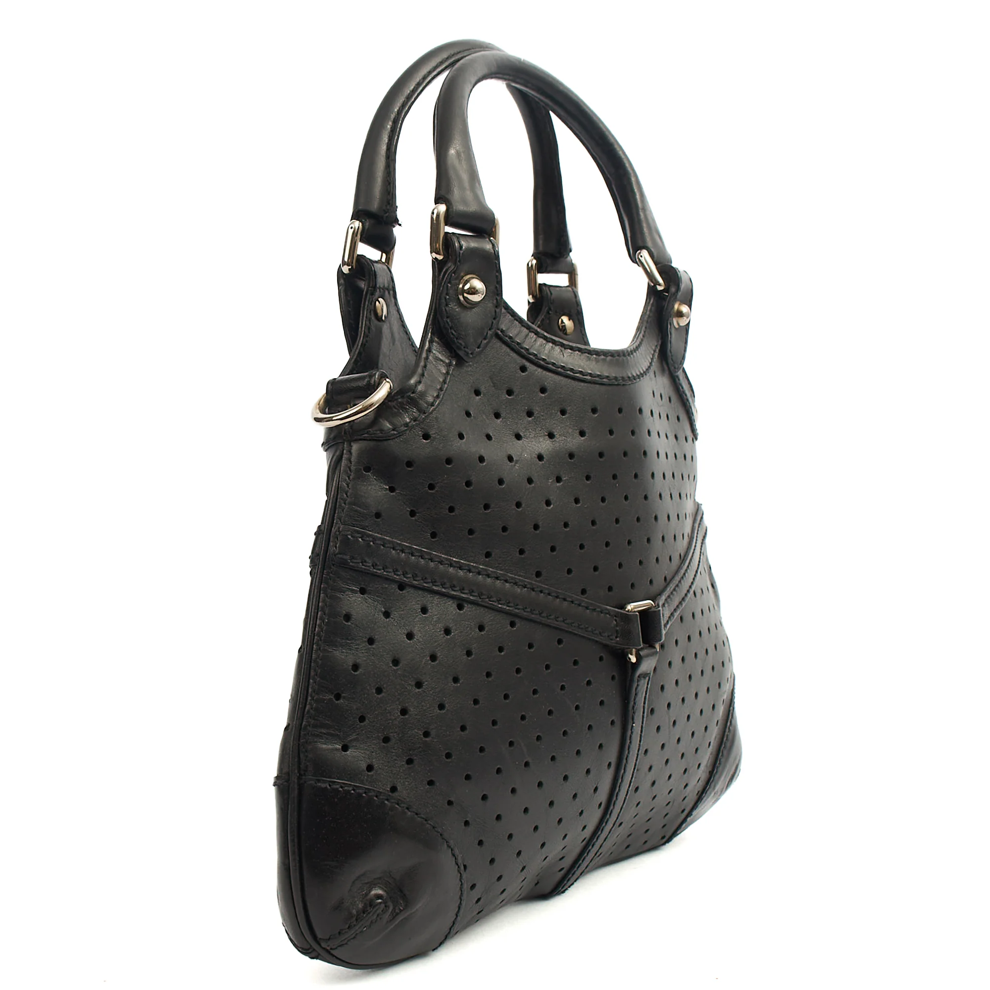 Picture of Gucci Top Handle Reins Hobo in Black, Leather