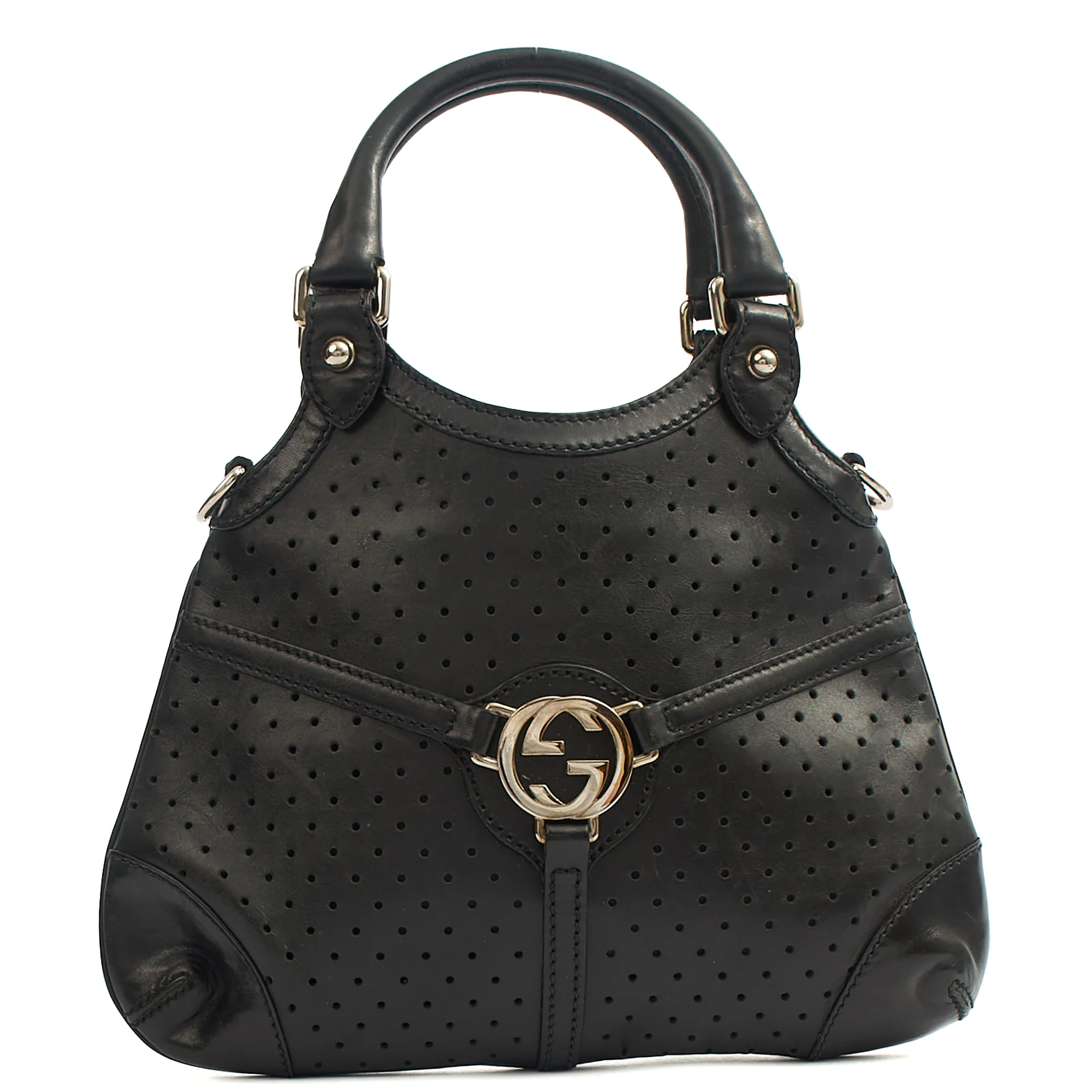 Picture of Gucci Top Handle Reins Hobo in Black, Leather