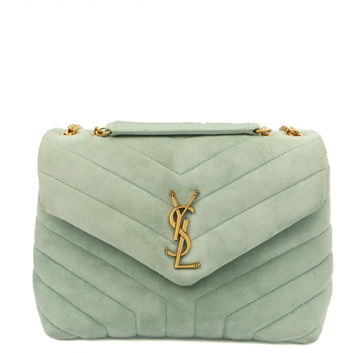 Picture of Saint Laurent Shoulder Bag Lou Lou - Small in Blue, Suede