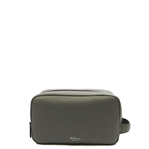 Picture of Mulberry Cosmetic Bag Wash Case in Grey, Leather