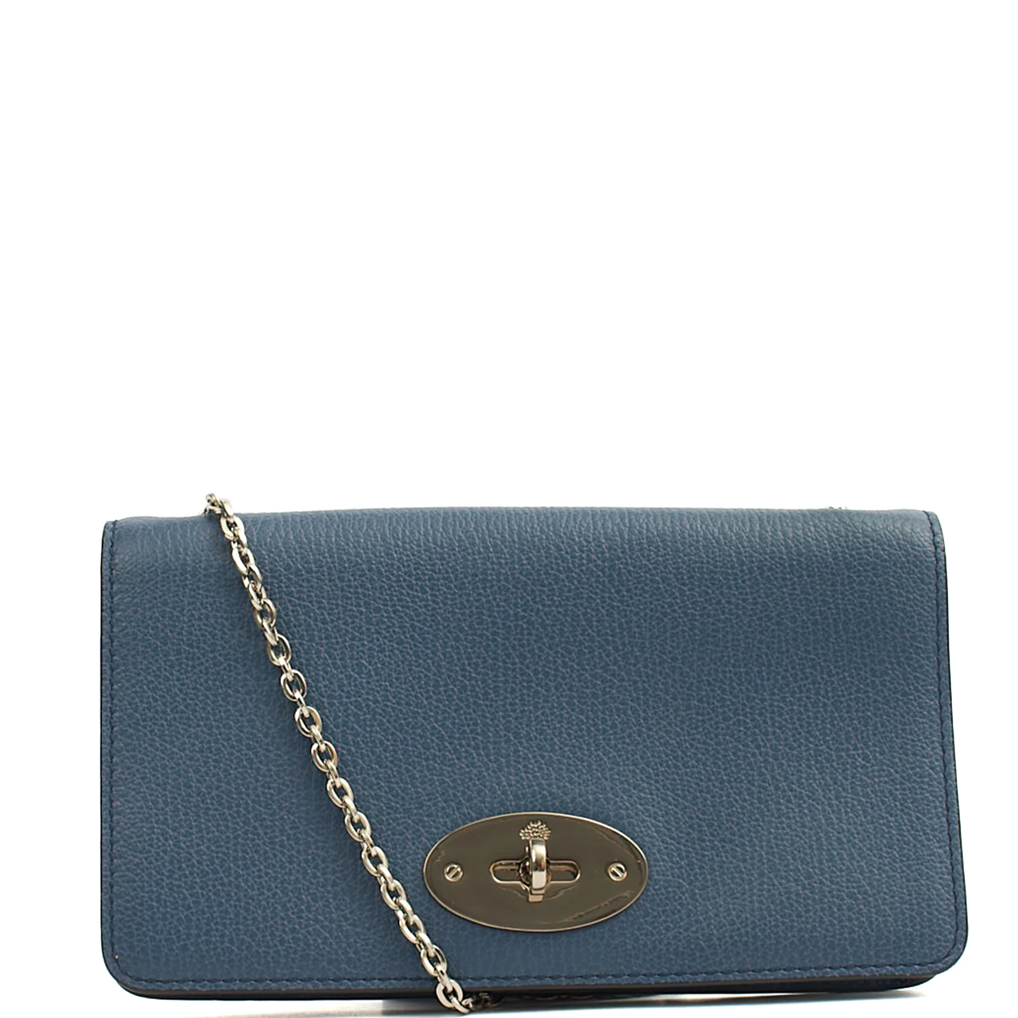 Picture of Mulberry Cross Body Bayswater Clutch in Steel Blue, Calfskin Leather