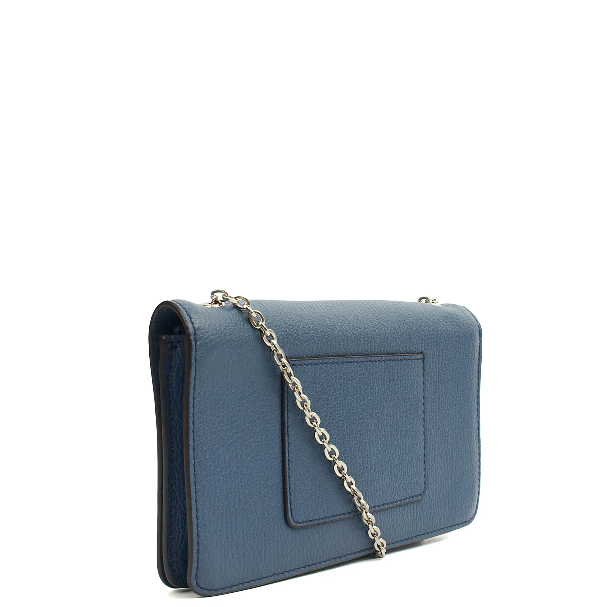 Picture of Mulberry Cross Body Bayswater Clutch in Steel Blue, Calfskin Leather
