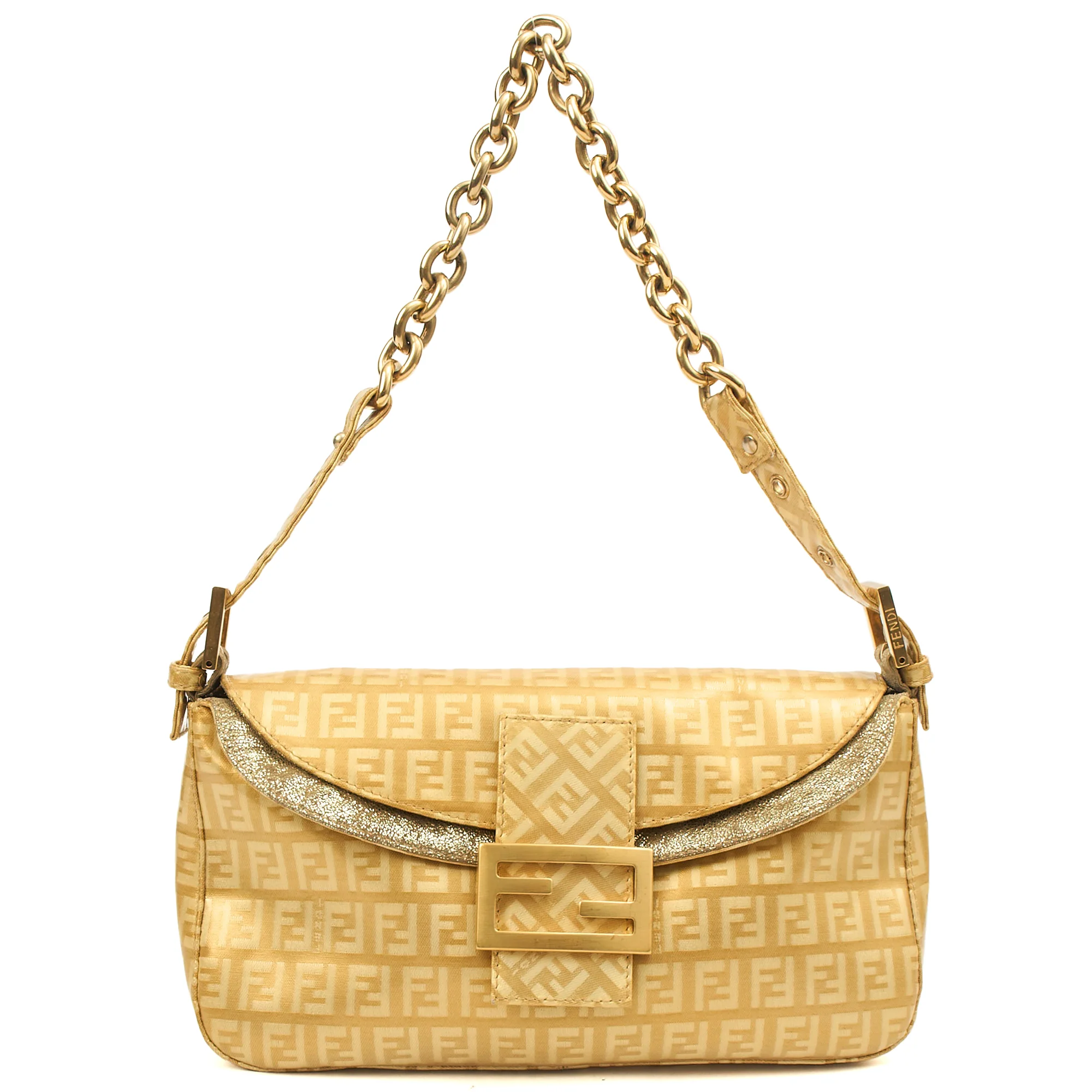 Picture of Fendi Shoulder Bag Baguette in Metallic, Patent Leather