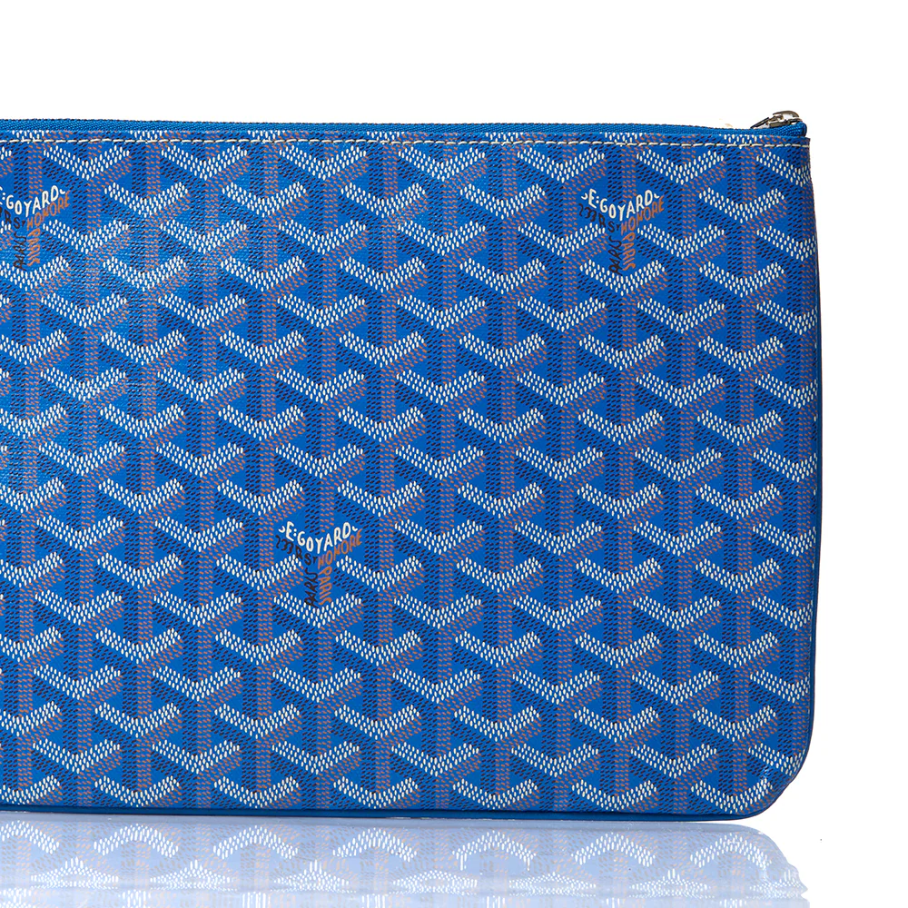 Picture of Goyard Clutch Senat Pouch PM in Blue, Leather