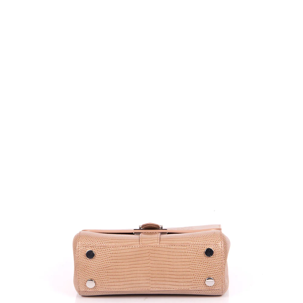 Picture of Aspinal of London Shoulder Bag Lottie in Neutral, Exotic Effect Leather