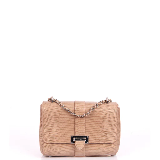 Picture of Aspinal of London Shoulder Bag Lottie in Neutral, Exotic Effect Leather