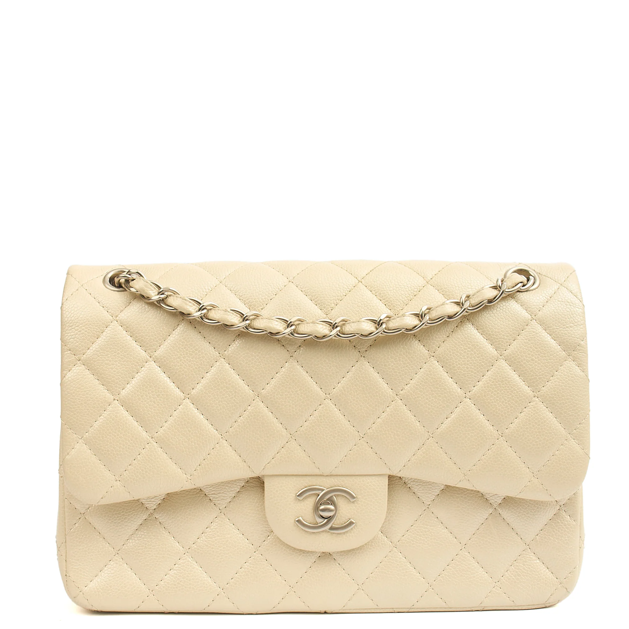 Picture of Chanel Shoulder Bag Classic Double Flap - Large in Neutral, Caviar Leather