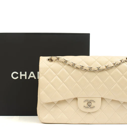 Picture of Chanel Shoulder Bag Classic Double Flap - Large in Neutral, Caviar Leather