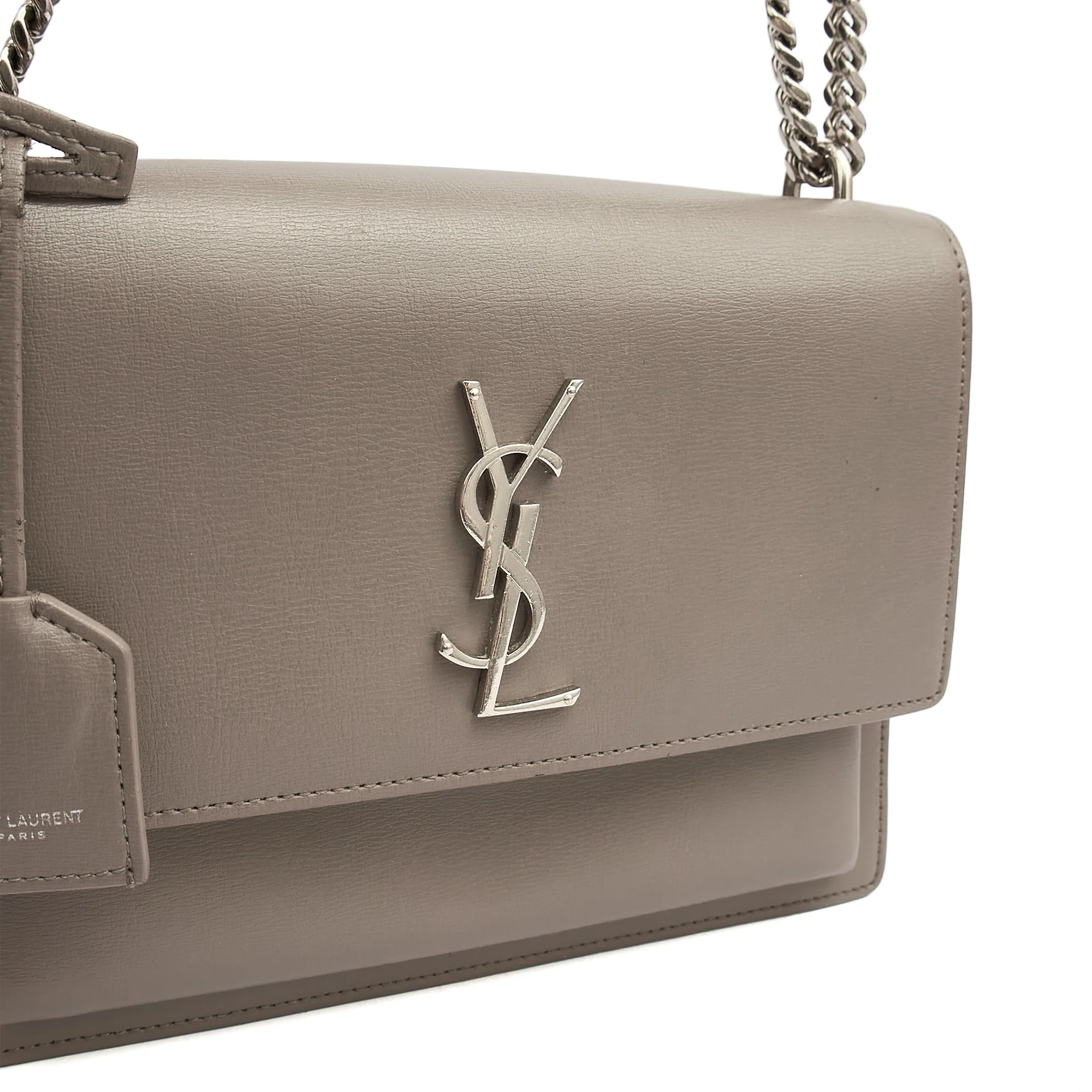Picture of Saint Laurent Shoulder Bag Sunset - Medium in Grey, Leather
