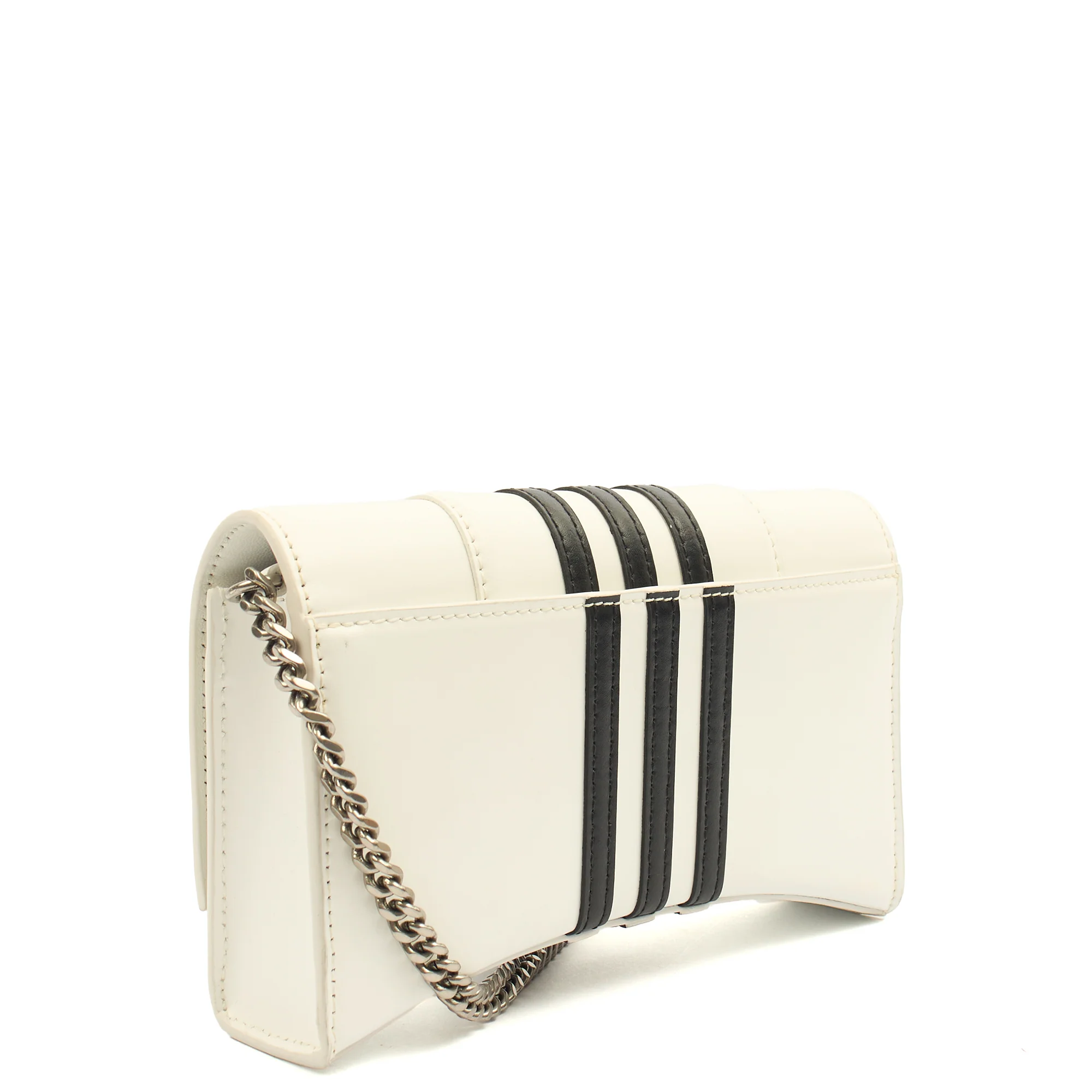Picture of Balenciaga Cross Body Hourglass Wallet on Chain in White, Leather