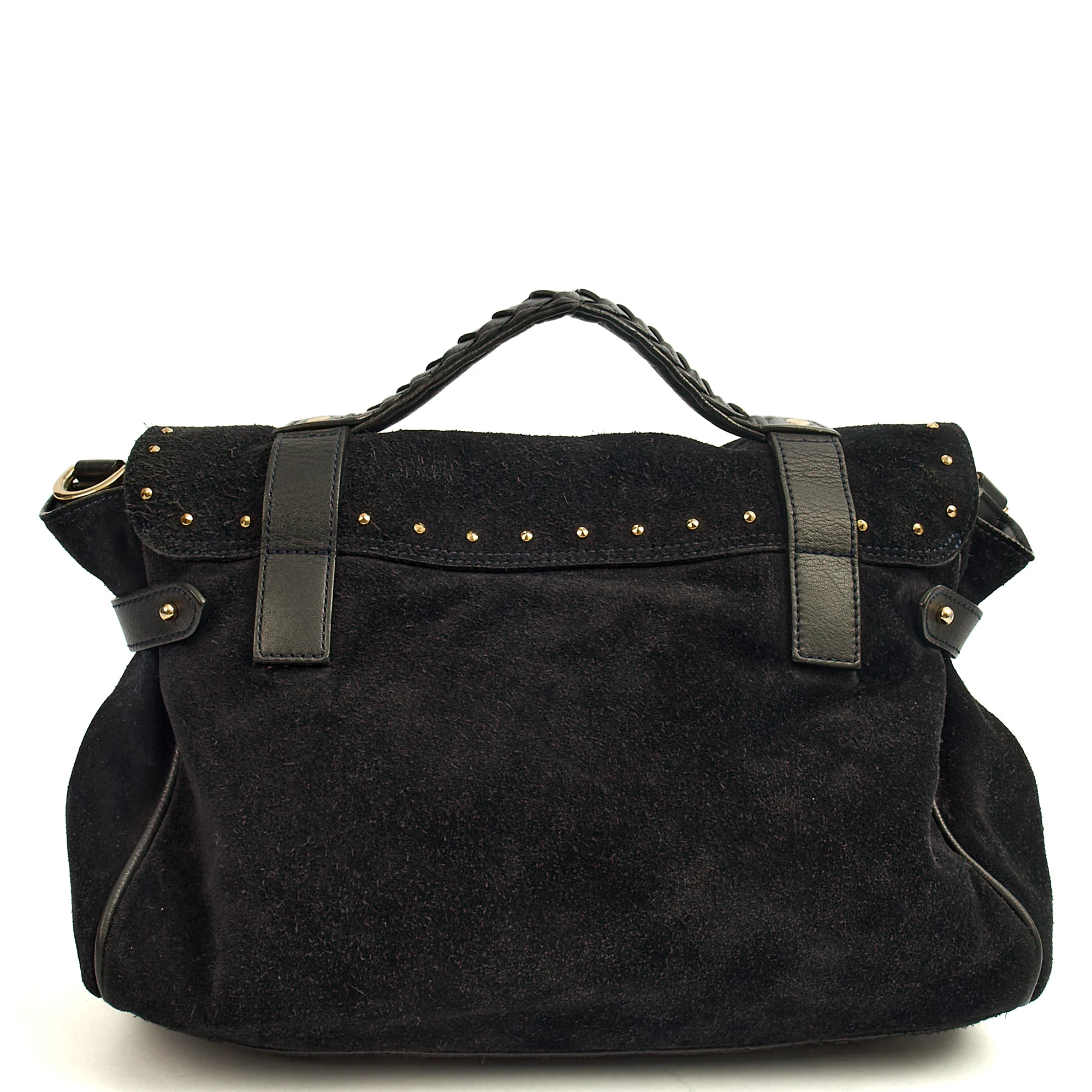 Mulberry Satchel Alexa Tassel in Black, Suede