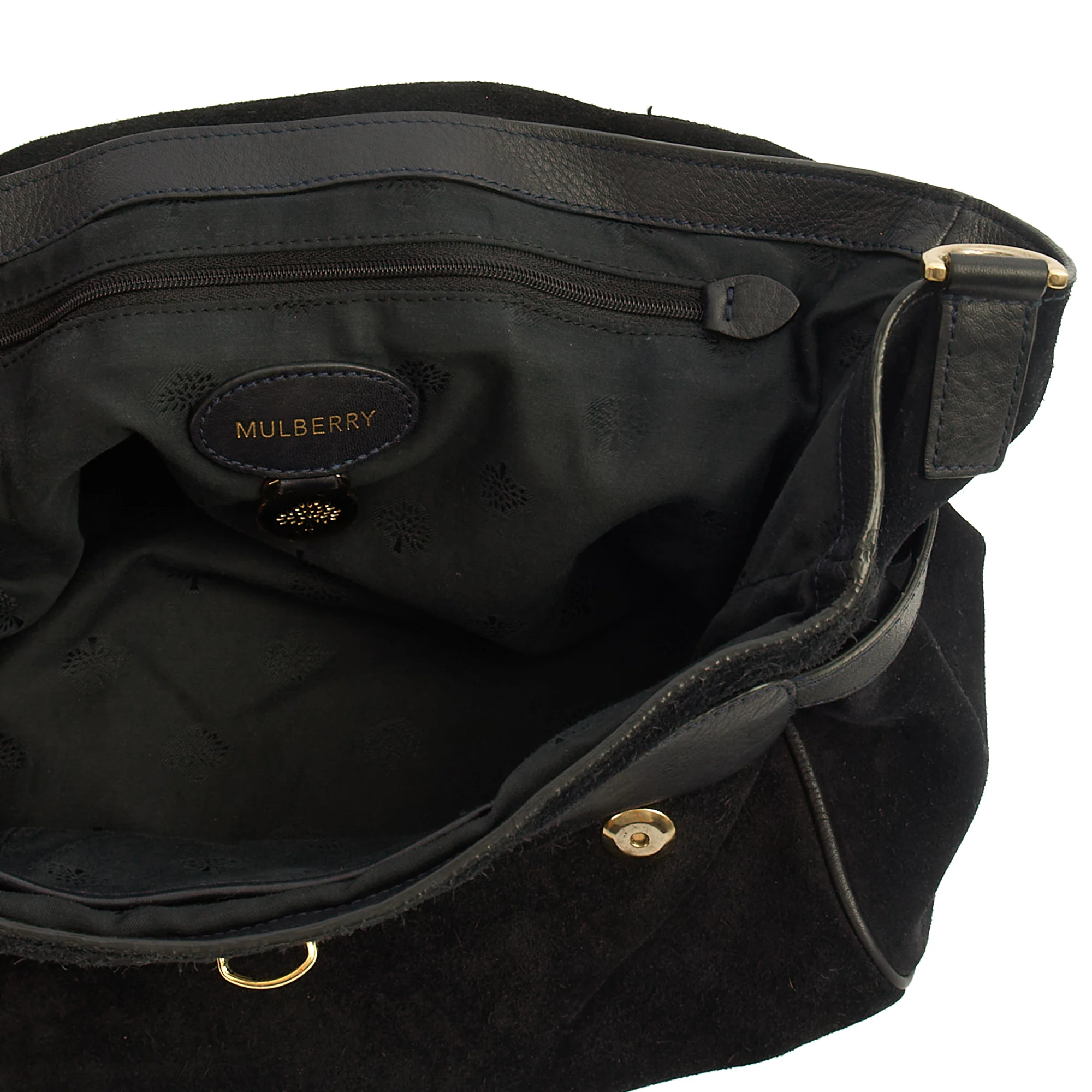 Mulberry Satchel Alexa Tassel in Black, Suede