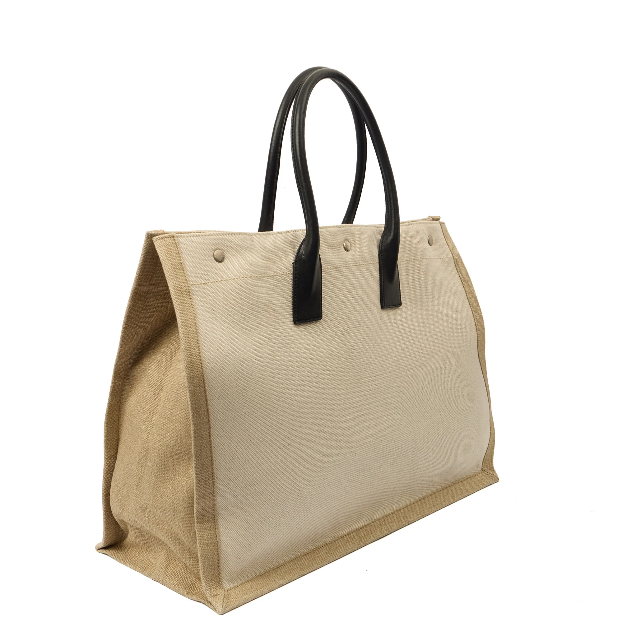 Picture of Saint Laurent Tote Rive Gauche Tote in Neutral, Fabric